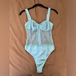 Danielle Bernstein Lace Bodysuit - Blue